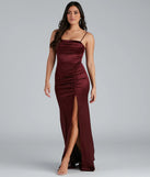 Nemi Formal High Slit Ruched Dress