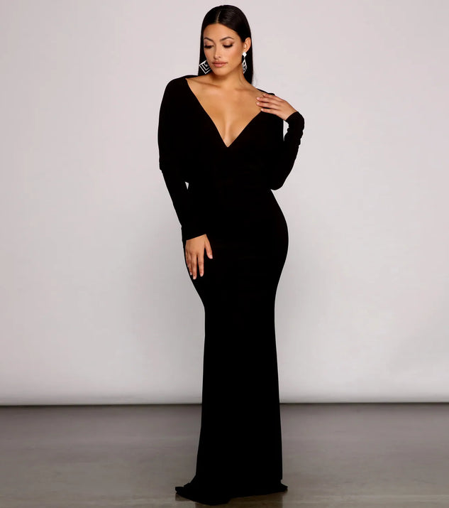 londyn formal high slit convertible dress London Convertible Satin Dress