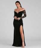 Larsa Formal Velvet And Lace Mermaid Dress