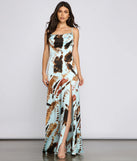 Jewel Formal Satin Asymmetrical Dress