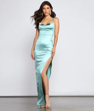 Rosalba Formal High Slit Satin Dress