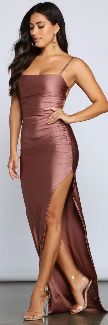 Ella Strappy Back High-Slit Dress