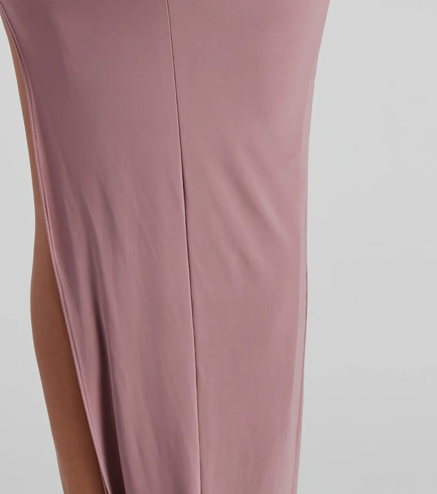 Heather Ruched High-Slit Formal Dress | Windsor Heather Ruched High-Slit Formal Dress | Windsor