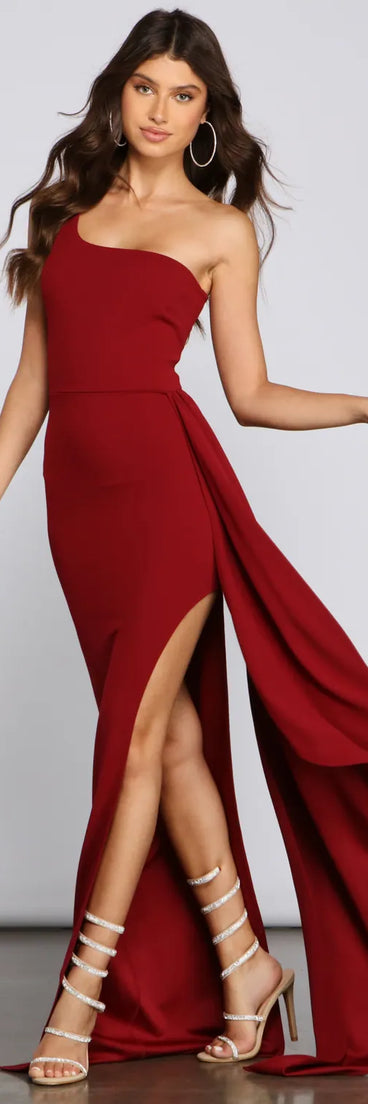 Peyton One Shoulder Crepe Dress