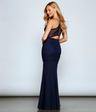 Paola Formal Ruched Floral Lace Dress