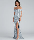Carter Sequin Scroll A-Line Formal Dress