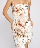Nicole High-Slit Floral Formal Dress