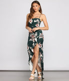 Marianna High Slit Floral Dress