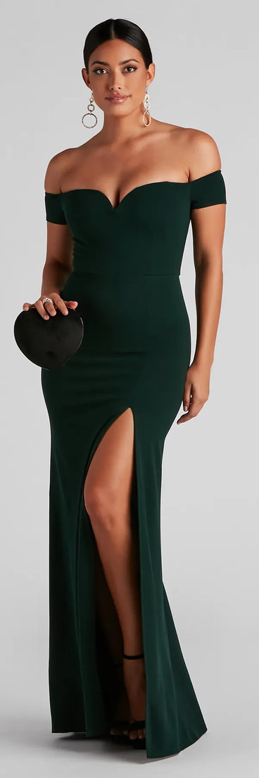You'll feel stylish and confident in the Myra Formal High Slit Dress as your Winter Formal Dress to stand out at your dance or event.
