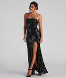 Make a bold statement in the Azalea Formal High Slit Sequin Dress in black, the perfect spring dress for weddings, cocktail hours, nights out, and/or seasonal celebrations.