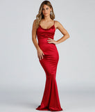 Shakira Cowl Neck Lace Mermaid Formal Dress