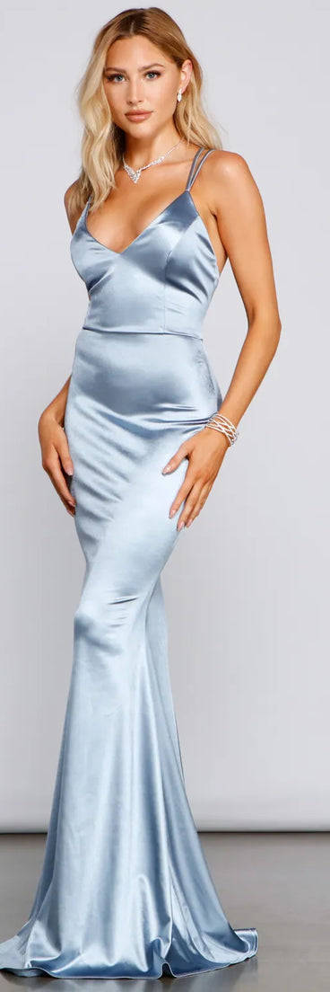 Beatrix Formal X-Back Satin Dress