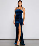 Claudia A-Line Velvet Formal Dress