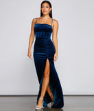 Claudia A-Line Velvet Formal Dress