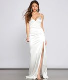 Kiara Satin High-Slit Mermaid Dress