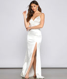 Kiara Satin High-Slit Mermaid Dress