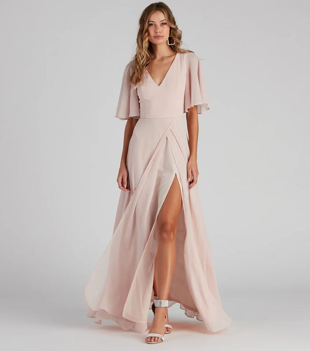 Greta Formal High Slit Chiffon Dress