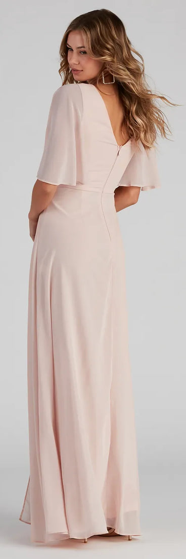 Greta Formal High Slit Chiffon Dress