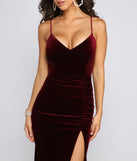 Ava Ruched Velvet Mermaid Dress