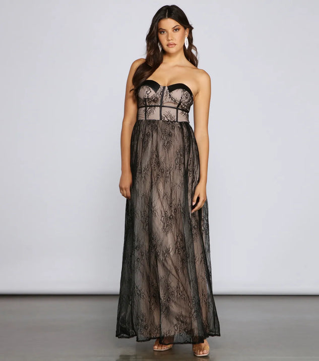 Laurel Formal Lace Illusion Corset Dress