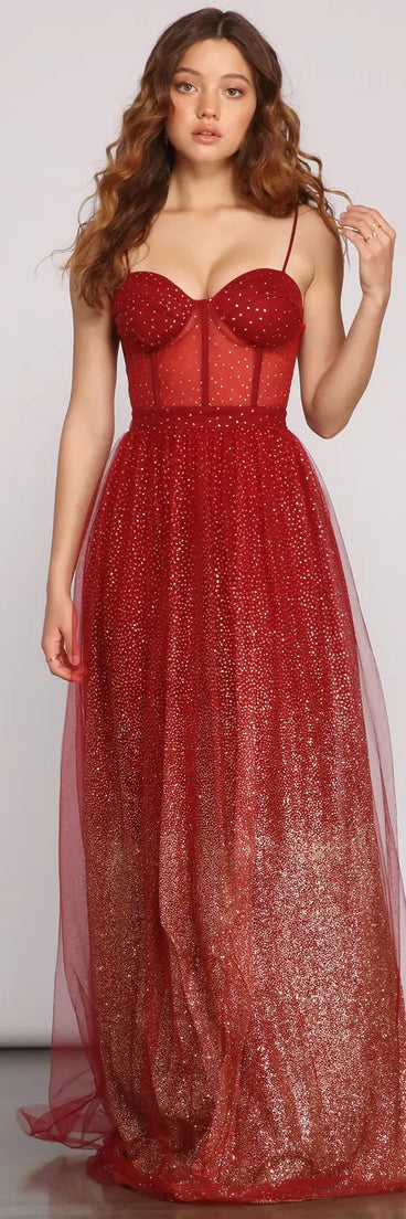 Cressida Formal Glitter A-Line Dress