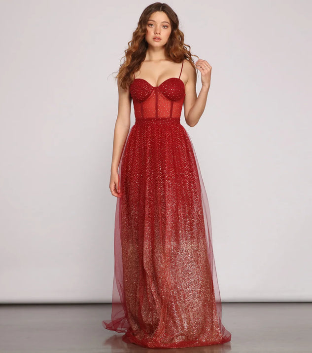 Cressida Formal Glitter A-Line Dress