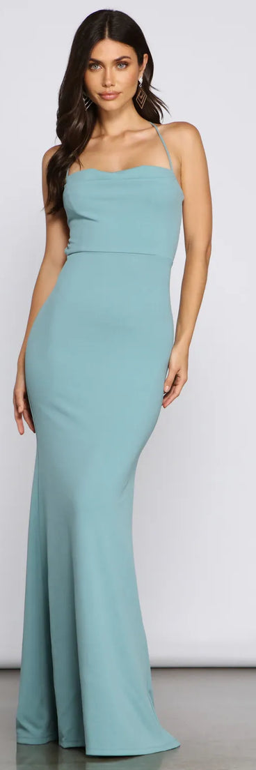Claudette Formal Lace-Up Mermaid Dress