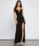 Meriah Formal High Slit A-Line Dress