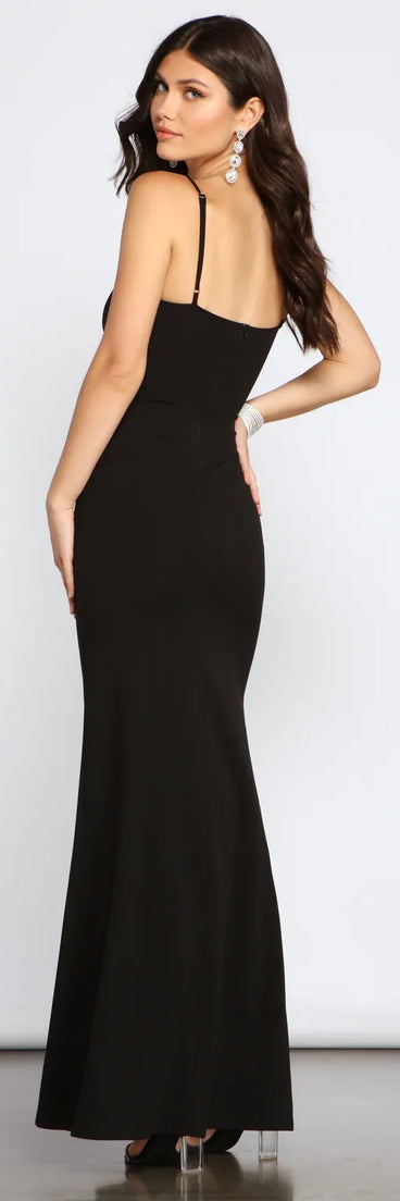 Meriah Formal High Slit A-Line Dress