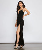 Meriah Formal High Slit A-Line Dress