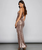 Stella Sequin High-Slit Formal Dress