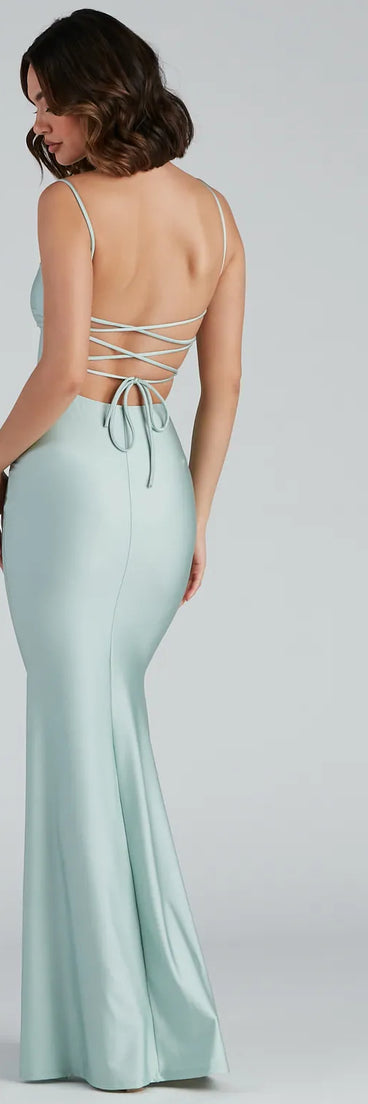 Zendaya Lace-Up Back Mermaid Formal Dress