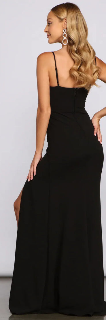 Jianna Formal A-Line Crepe Dress