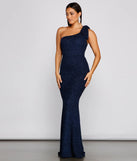 Henley Formal One Shoulder Glitter Dress