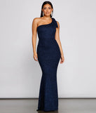 Henley Formal One Shoulder Glitter Dress