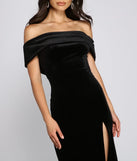 Olivia Formal Velvet Off-The-Shoulder Dress