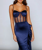 Belle Formal Illusion Lace And Satin Mermaid Dress