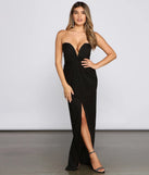 Addie Formal High Slit Wrap Dress