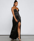 Calla Formal Satin High Slit Mermaid Dress