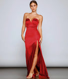 Aurie Formal High Slit Satin Mermaid Dress
