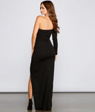 Onyx Formal One Shoulder Crepe Dress