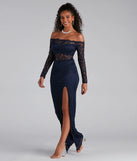 Tori Off-The-Shoulder Lace Formal Dress