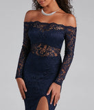 Tori Off-The-Shoulder Lace Formal Dress