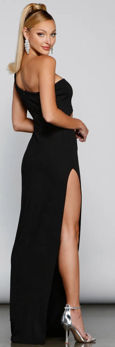 Stephanie One-Shoulder Cutout Formal Dress