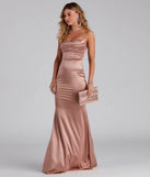 Ciara Sleeveless Satin Formal Dress