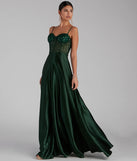 Sarahi Sequin Corset Satin A-Line Formal Dress