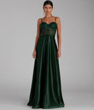 Sarahi Sequin Corset Satin A-Line Formal Dress
