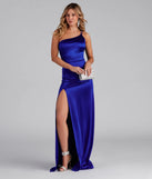 Feel instantly put-together in the Rhiannon One-Shoulder Satin Long Dress in royal blue, a fall wedding guest dress designed for confident style and all-out celebration.
