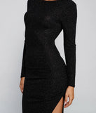 Denise Long Sleeve Glitter Knit Dress