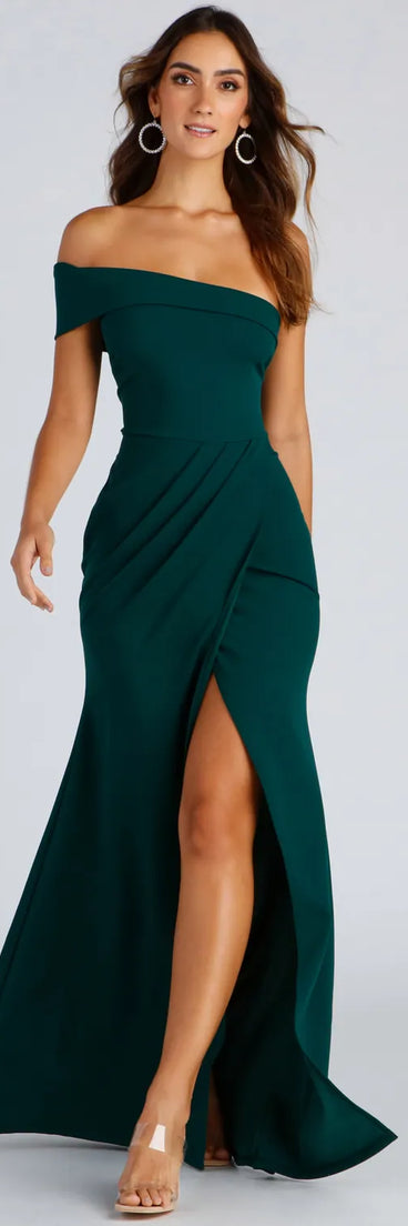 Susana Asymmetric Off-Shoulder Mermaid Dress